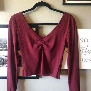 Pacsun rouched long sleeve crop top!